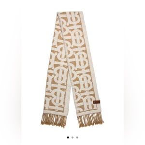 SOLD Burberry cashmere TB monogram scarf and wrap